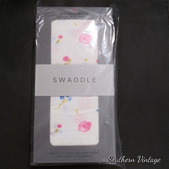 Newcastle Swaddle Cotton Muslin Spring Flowers - Picture 1 of 4
